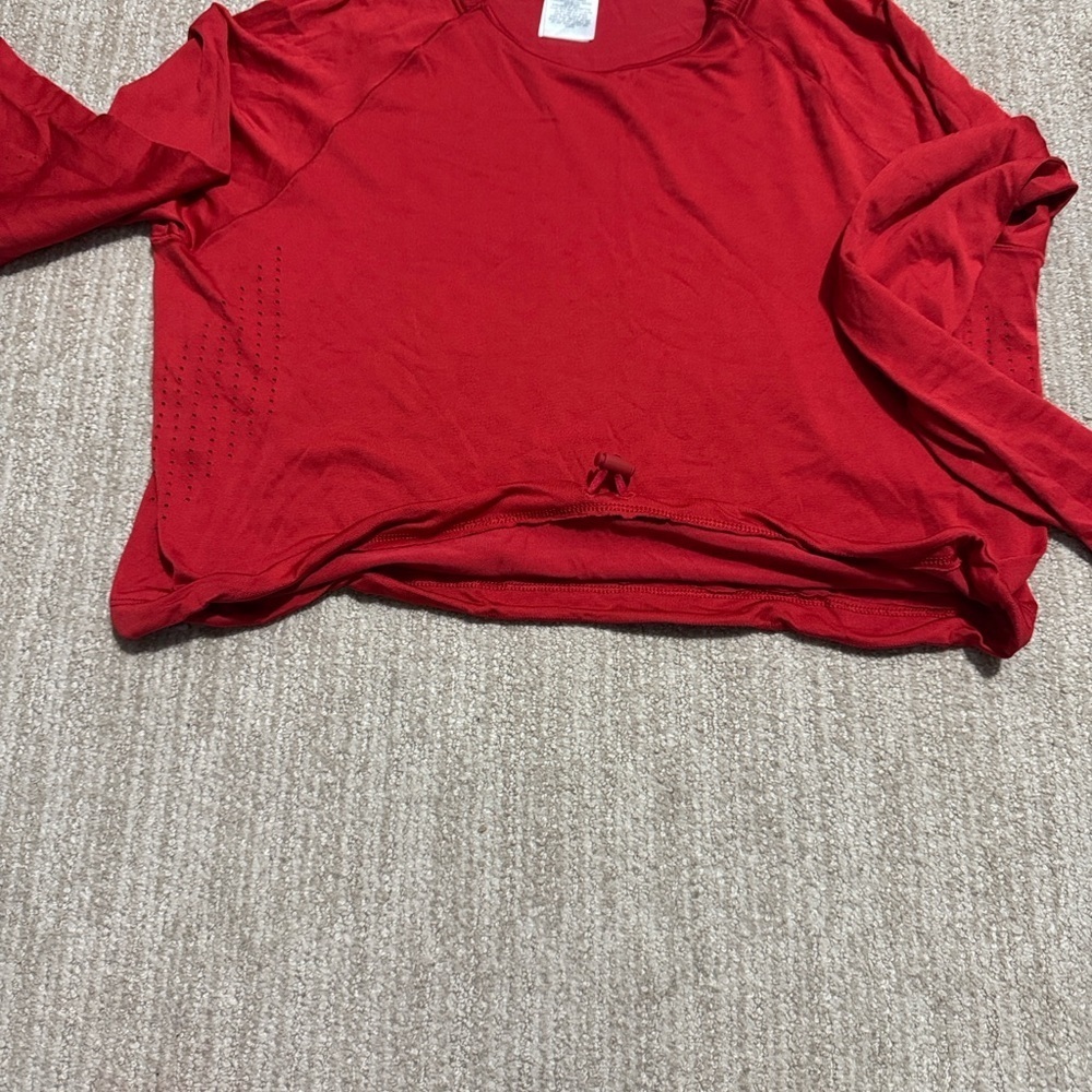 Gymshark Women’s Medium Red Sweat Talks Activewear Top Long Sleeve Shirt - Picture 5 of 11